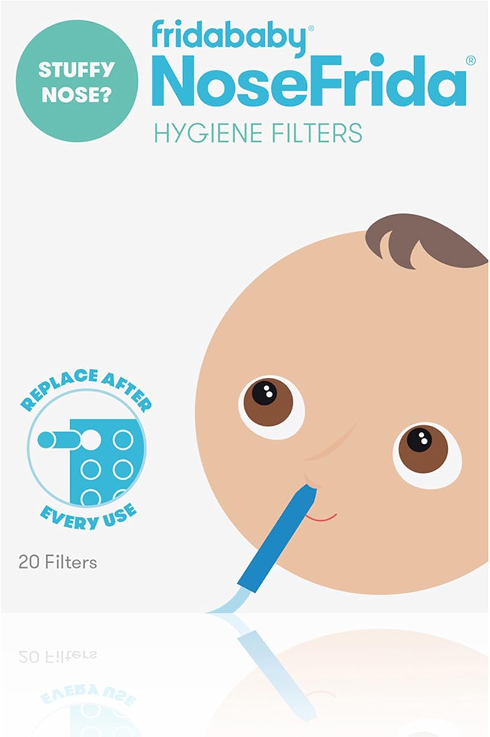 $4 Frida Baby Nasal Aspirator Original 20 NoseFrida Filter Refills, Replacement Filters, Hygiene Filters for NoseFrida The Snotsucker, BPA Free, Latex Free