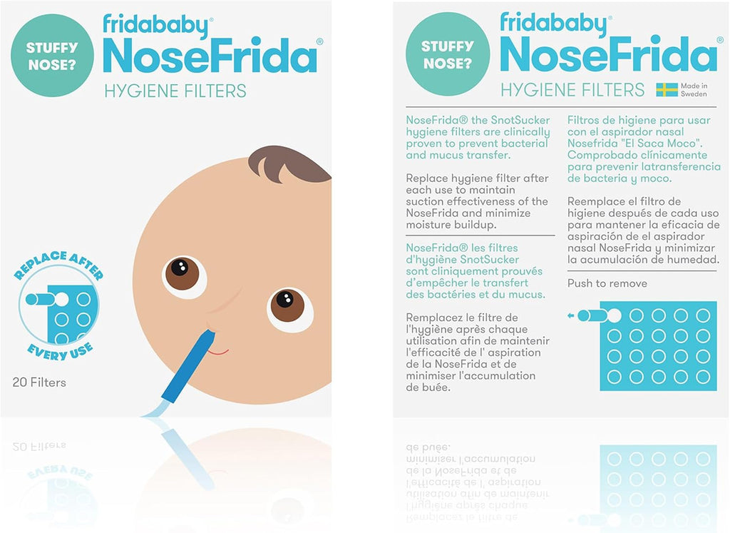 $4 Frida Baby Nasal Aspirator Original 20 NoseFrida Filter Refills, Replacement Filters, Hygiene Filters for NoseFrida The Snotsucker, BPA Free, Latex Free