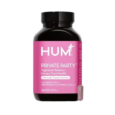 $26 HUM Nutrition Private Party Probiotics Vegan Capsules for Vaginal & Urinary Tract Health - 30ct
