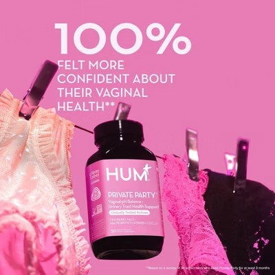 $26 HUM Nutrition Private Party Probiotics Vegan Capsules for Vaginal & Urinary Tract Health - 30ct