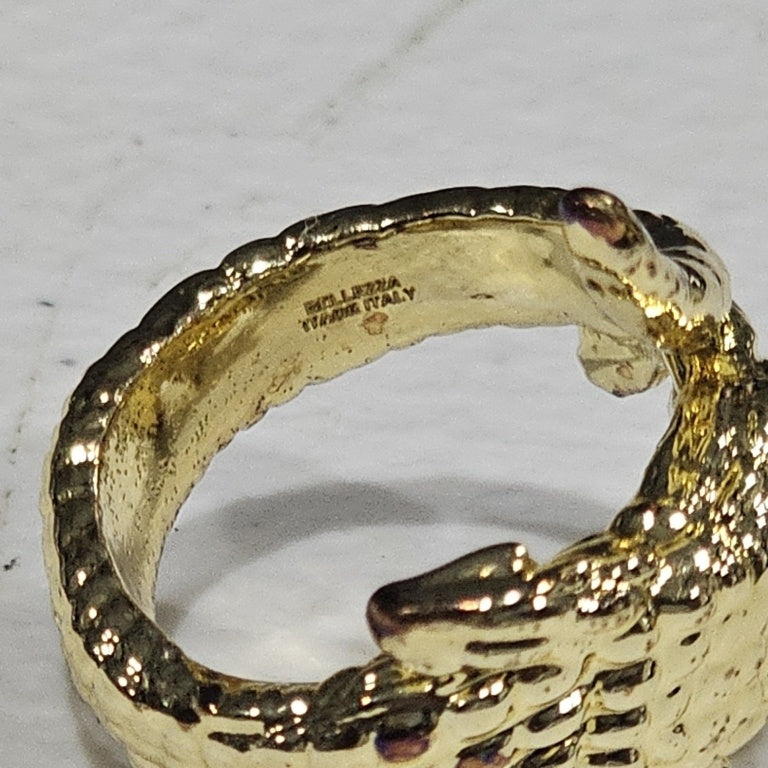 $60 Bellezza Bronze Textured Crocodile Ring sz 5 New Bellezza Bronze Textured Crocodile Ring Styled with ring stacks or worn as a solo statement look, Bellezza's crocodile band comes through with the elegant, Italian-inspired edge. Snap up a fabulously f