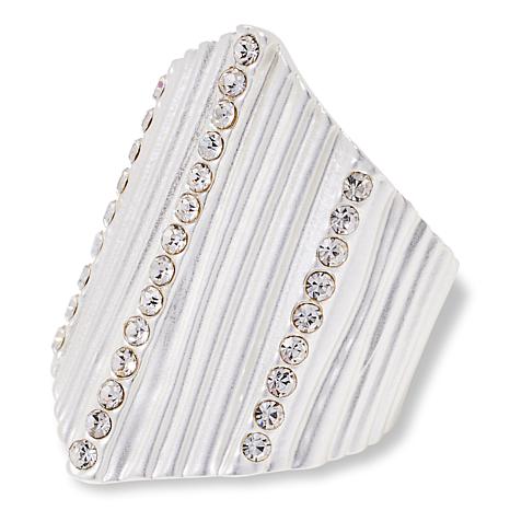 $25 Marla Wynne crystal hexagon ring goldtone sz 5 New 888180 $25 Marla Wynne crystal hexagon ring goldtone sz 5