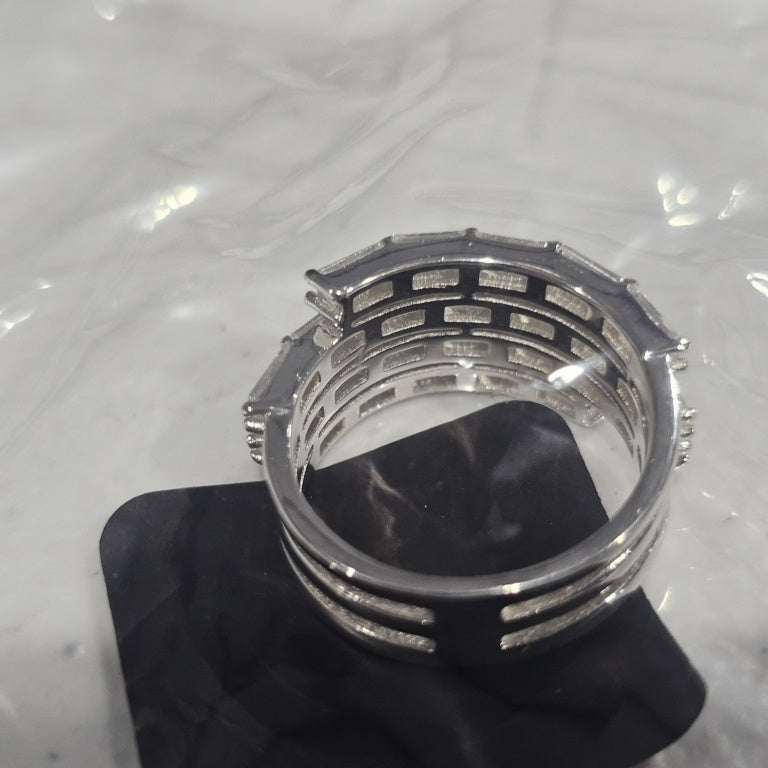 $55 ABSOLUTE 4 ROW EMERALD CUT RING SILVER size 8 880686 New $55 ABSOLUTE 4 ROW EMERALD CUT RING SILVER size 8
