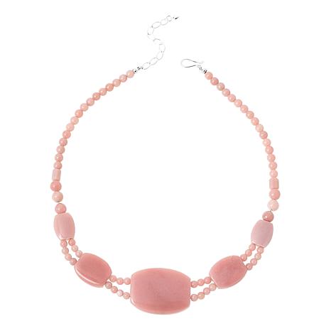 $143 Jay king strawberry quartz necklace New This exquisite Jay King strawberry quartz necklace features a stunning design with a combination of larger polished stones and delicate beading. The soft pink hues of the strawberry quartz create a serene and