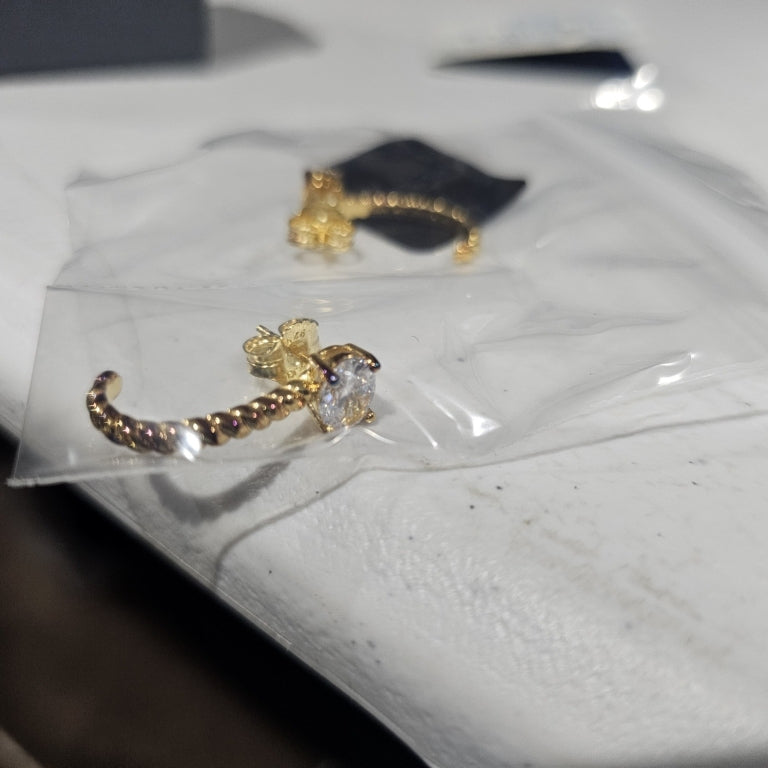 $35 Radiance by absolute oval and heart j hoops go 869367 New Elevate your accessory game with these stunning Radiance by Absolute oval and heart j hoops. Crafted with precision, these earrings feature a beautiful gold plating that enhances their elegant