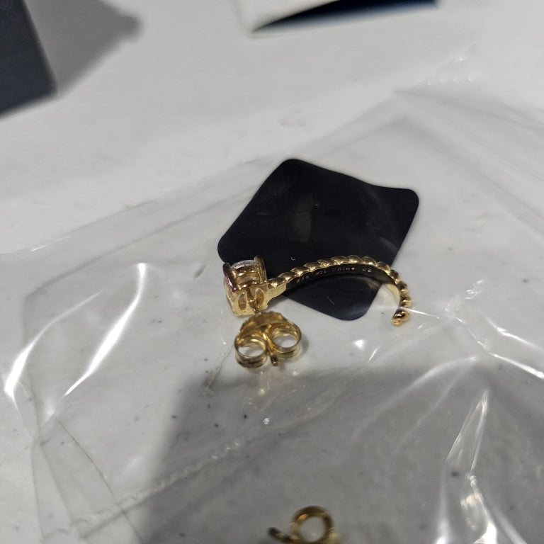 $35 Radiance by absolute oval and heart j hoops go 869367 New Elevate your accessory game with these stunning Radiance by Absolute oval and heart j hoops. Crafted with precision, these earrings feature a beautiful gold plating that enhances their elegant