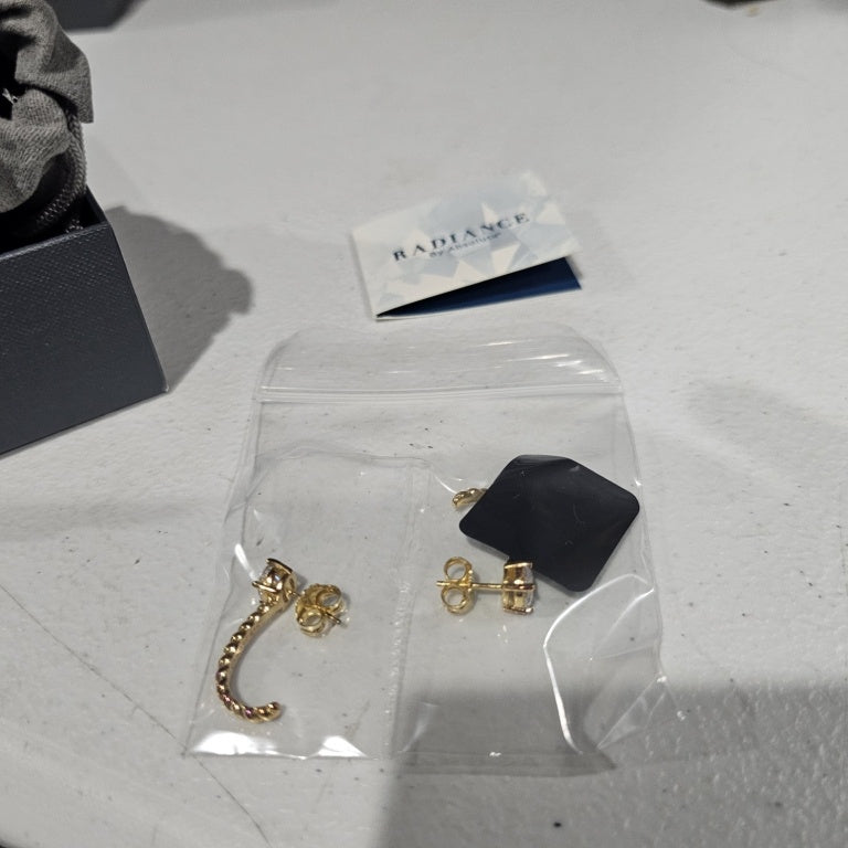 $35 Radiance by absolute oval and heart j hoops go 869367 New Elevate your accessory game with these stunning Radiance by Absolute oval and heart j hoops. Crafted with precision, these earrings feature a beautiful gold plating that enhances their elegant