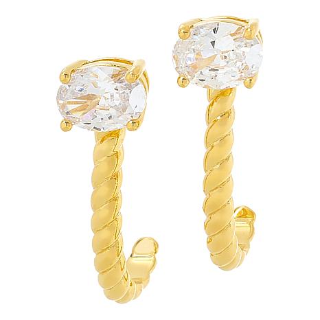 $35 Radiance by absolute oval and heart j hoops go 869367 New Elevate your accessory game with these stunning Radiance by Absolute oval and heart j hoops. Crafted with precision, these earrings feature a beautiful gold plating that enhances their elegant