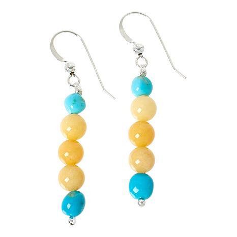 $40 Jay king mine finds turquoise and yellow calci 866687 New Experience the elegance of these Jay King Mine Finds earrings, featuring a stunning combination of turquoise and yellow calcite stones set in sterling silver. The earrings showcase a vibrant d