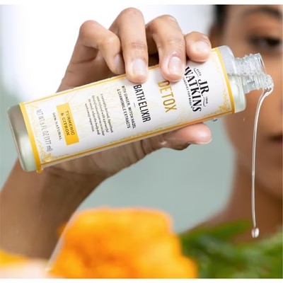 $13 J.R. Watkins Detox Bath Elixir, Liquid Bath Soak Turmeric & Citron with Detoxifying Natural Extracts, No Salt, No Residue, 6 oz