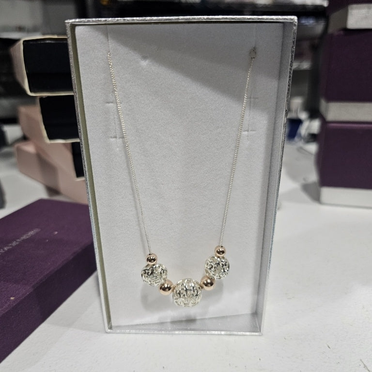 $56 Tanya Moss Elia 2-Tone Butterfly Scroll Statio New Tanya Moss Elia 2-Tone Butterfly Scroll Station Necklace Sensual scrolls swirl and whirl on the domed stations you'll find in this two-tone necklace. Each station hosts a Tanya Moss butterfly motif.
