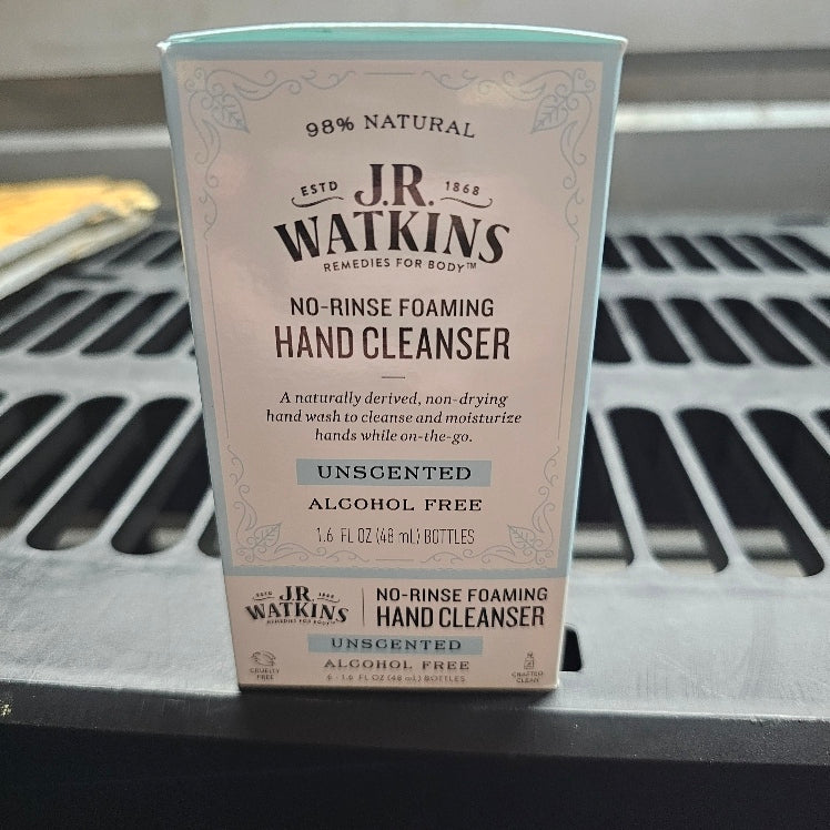 $18 J.R. Watkins No-Rinse Foaming Hand Cleanser   Hand Soap in Pump Dispenser   Bathroom & Kitchen Foam Cleaner   All Natural, Alcohol Free, Unscented, 1.6 fl. Oz., 6 Pack