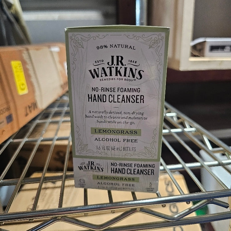 $18 J.R. Watkins No-Rinse Foaming Hand Cleanser   Hand Soap in Pump Dispenser   Bathroom & Kitchen Foam Cleaner   All Natural, Alcohol Free, Lemongrass, 1.6 fl. Oz., 6 Pack