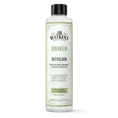 $14 J.R. Watkins Awaken Bath Elixir, Liquid Bath Soak, Rosemary & Rosewood with Natural Extracts, No Salt, No Residue, 6 oz