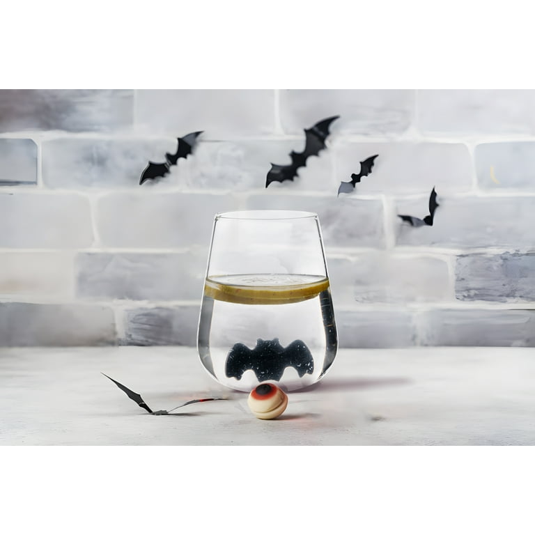 $11 Way to Celebrate Halloween Stemless Wine Glass bat set of 4