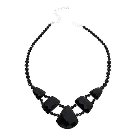 $135 Jay King Phosphosiderite with black chaledonc 861629 New $135 Jay King Phosphosiderite with black chaledoncy beads Reversible Necklace sterling silver Jay King Phosphosiderite with black chaledoncy beads Reversible Necklace sterling silver.