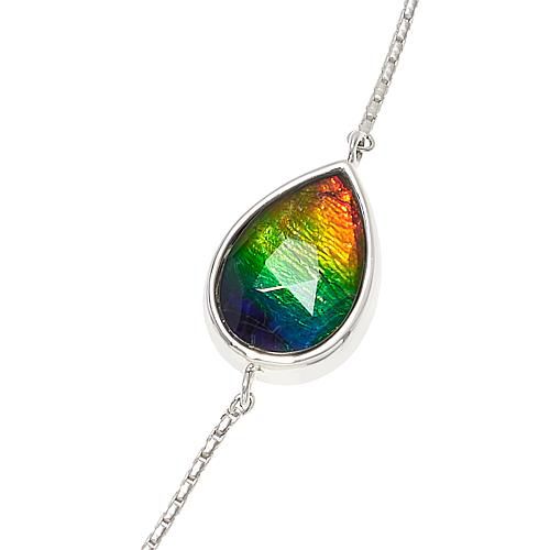$450 Canadian ammonite 12x8 Pear Adjustable Chain 864586 New $450 Canadian ammonite 12x8 Pear Adjustable Chain Necklace sterling silver