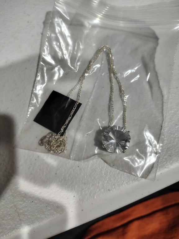$95 HERKIMER 17MM FACETED NECK STERLING SILVER OCT New 864836 $95 HERKIMER 17MM FACETED NECK STERLING SILVER OCTAGON PENDANT NECKLACE