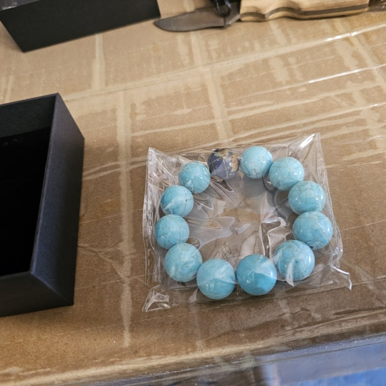 $38 KALIFANO SINGLE GLOBE STRETCH Turquoise size S New 860900 $38 KALIFANO SINGLE GLOBE STRETCH Turquoise size S/M 12 spheres.