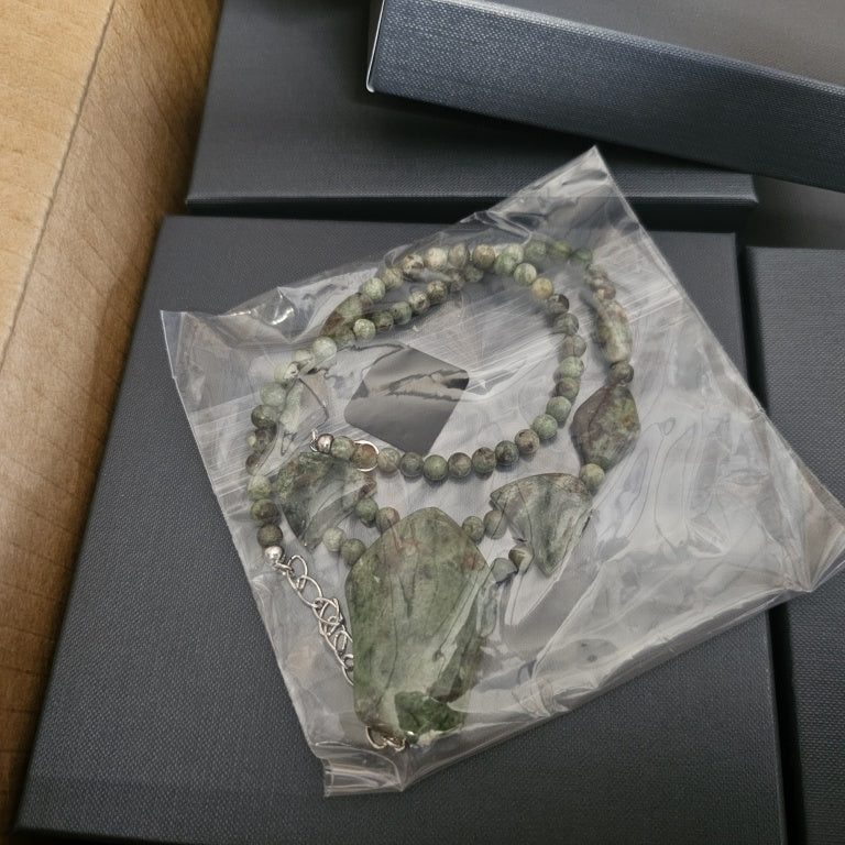 $140 Jay King .925 Silver Tanzanian GREEN OPAL Bea New 866641 $140 Jay King .925 Silver Tanzanian GREEN OPAL Beaded Station Necklace 18"