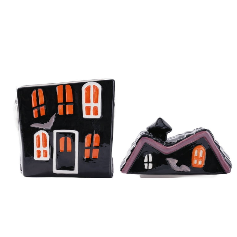 $12 Way to        Celebrate Halloween Ceramic Haunted House        Treat Jar, Food Storage HARD TABLETOP this        treat jar is a removable top ( the  roof)       features gh