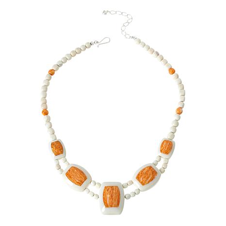 $145 Jay King Sterling Tibetan Tapioca Calcite and New 870346 $145 Jay King Sterling Tibetan Tapioca Calcite and Lapis Necklace