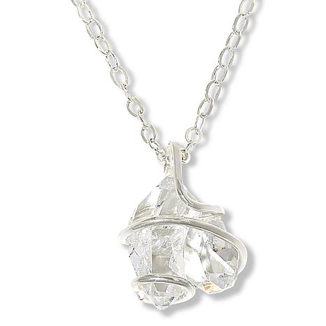 $130 double-terminated Herkimer diamond quartz cry New 878713 $130 double-terminated Herkimer diamond quartz crystal wrapped in a sterling silver cage