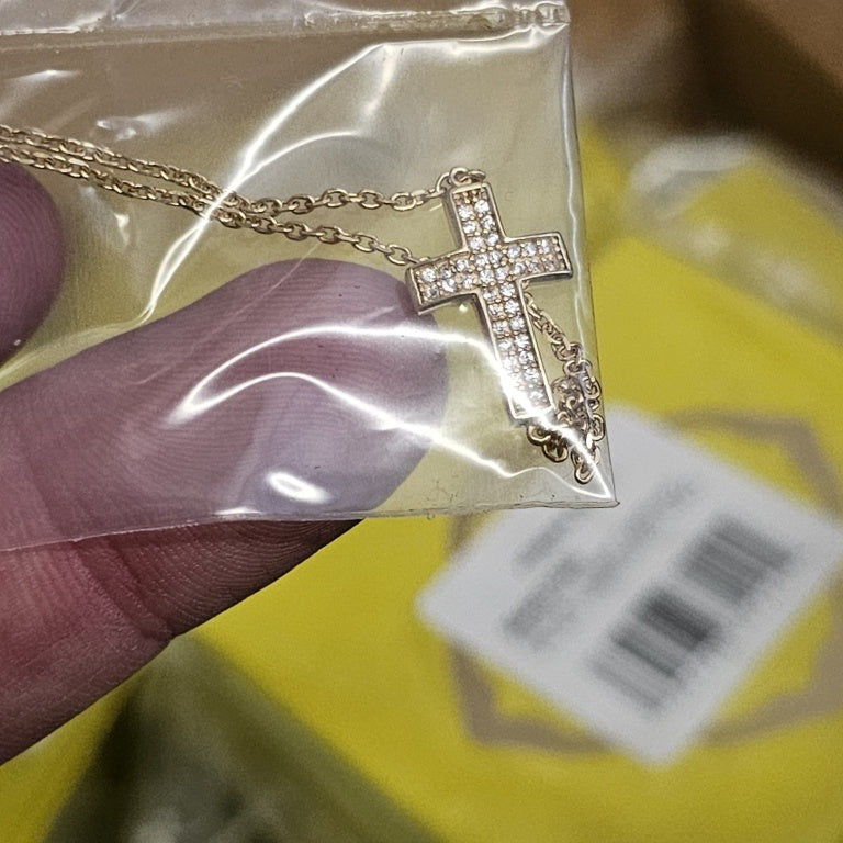 $60 Absolute by KMF CROSS INFINITY NECKLACE Goldto New 869595 $60 Absolute by KMF CROSS INFINITY NECKLACE Goldtone CROSS