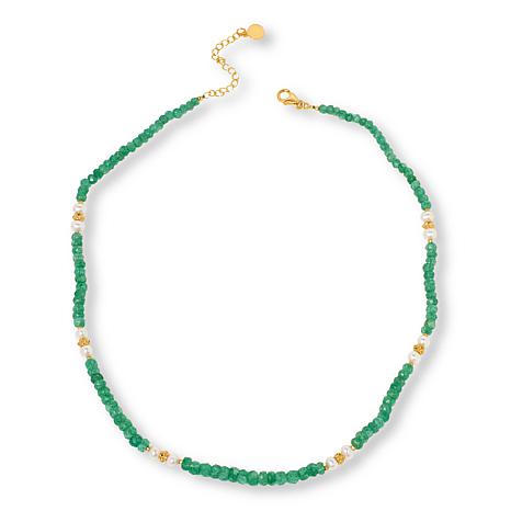 $75 Colleen Lopez Greenn Quartz & Pearl Necklace New 887059 $75 Colleen Lopez Greenn Quartz & Pearl Necklace