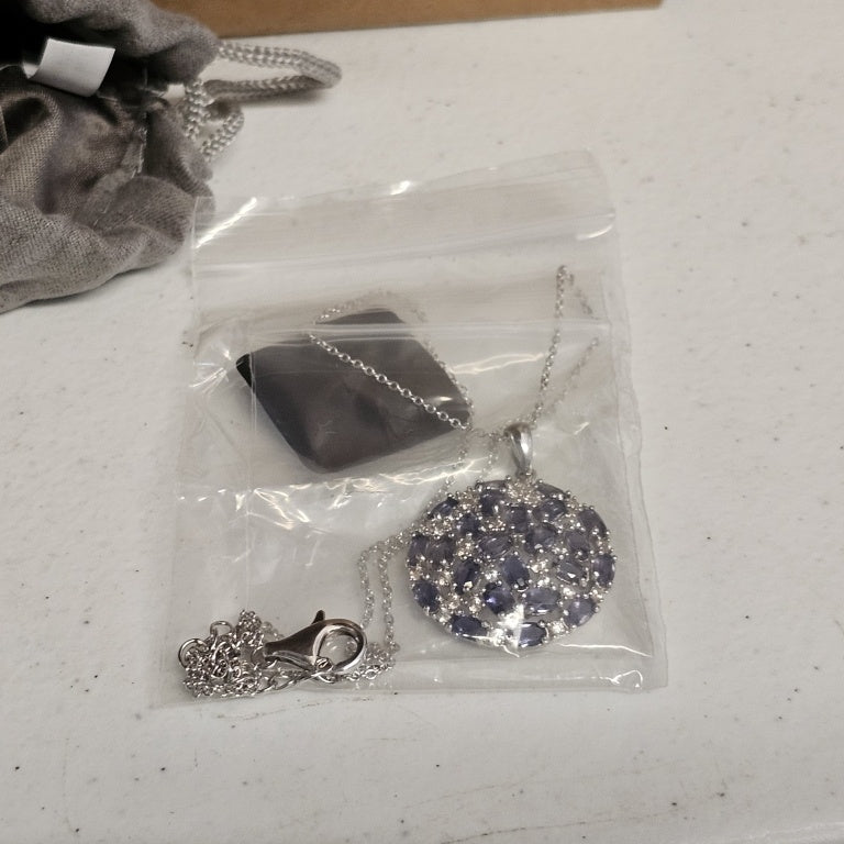 $140 Colleen Lopez Lolite Round cluster Pendant Ne New 870975 $140 Colleen Lopez Lolite Round cluster Pendant Necklace