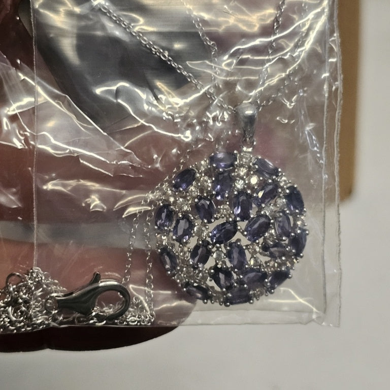 $140 Colleen Lopez Lolite Round cluster Pendant Ne New 870975 $140 Colleen Lopez Lolite Round cluster Pendant Necklace