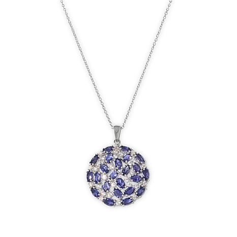 $140 Colleen Lopez Lolite Round cluster Pendant Ne New 870975 $140 Colleen Lopez Lolite Round cluster Pendant Necklace
