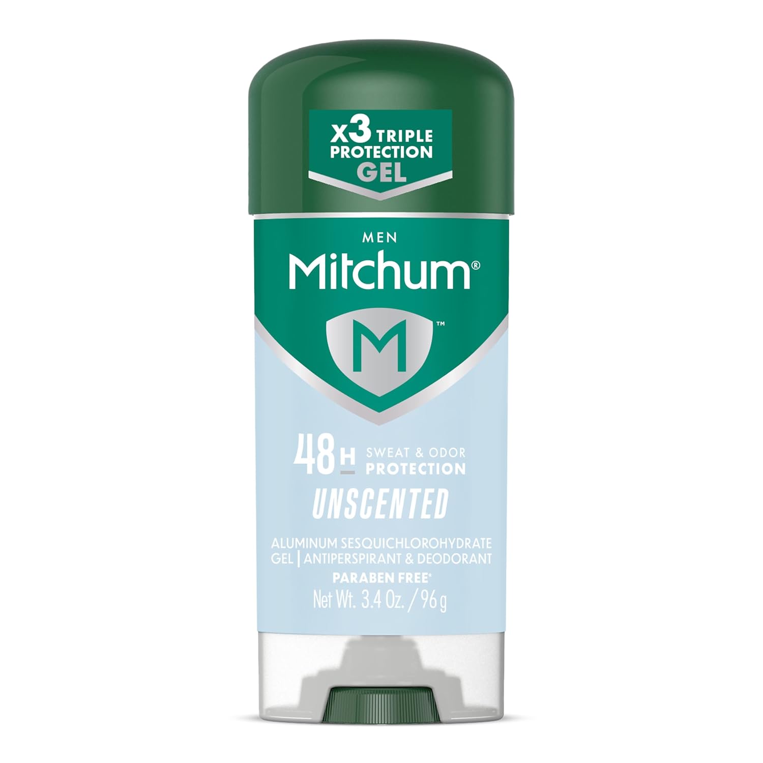 $8 Mitchum Men's Triple Odor Protection Antiperspirant & Deodorant Gel, Unscented, 48HR Protection, 3.4 oz