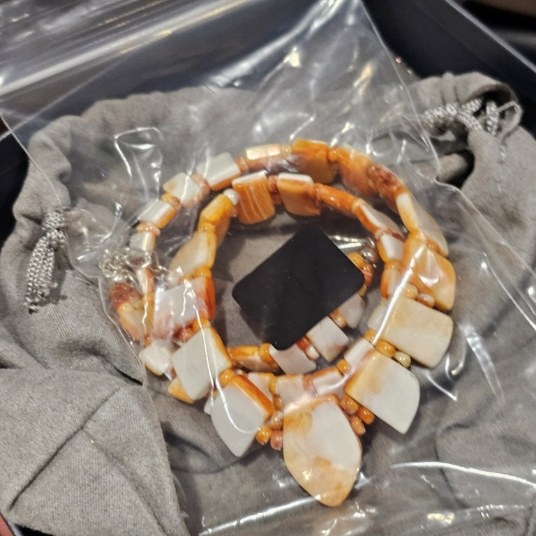$150 Jay King mine finds Spiny Oyster Necklace Ste New 861642 $150 Jay King mine finds Spiny Oyster Necklace Sterling silver clasps