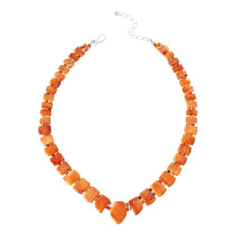 $150 Jay King mine finds Spiny Oyster Necklace Ste New 861642 $150 Jay King mine finds Spiny Oyster Necklace Sterling silver clasps