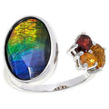 $550 Canadian Ammolite Sterling Silver 14X10 OVAL New 864273 $550 Canadian Ammolite Sterling Silver 14X10 OVAL RING size 6