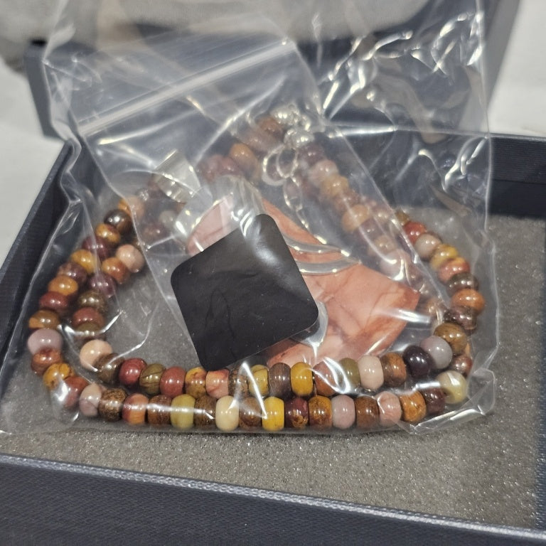 $200 Jay King African Rainbow beaded Chalcedony Pe New 873555 $200 Jay King African Rainbow beaded Chalcedony Pendant sterling silver wrapped necklace