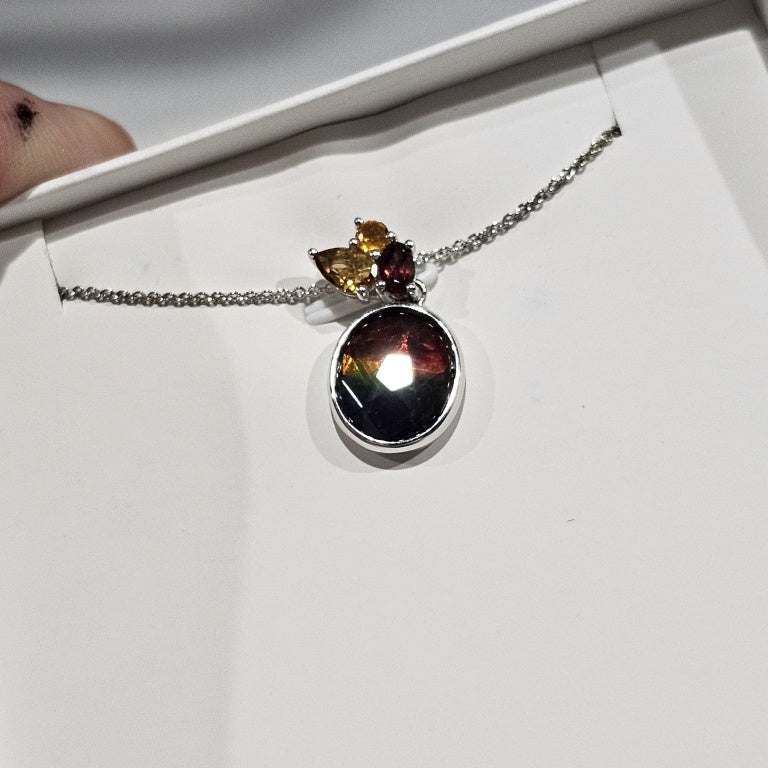 $500 CANADIAN AMMOLITE 12x10 Oval Pendant NECKLACE New 864272 $500 CANADIAN AMMOLITE 12x10 Oval Pendant NECKLACE