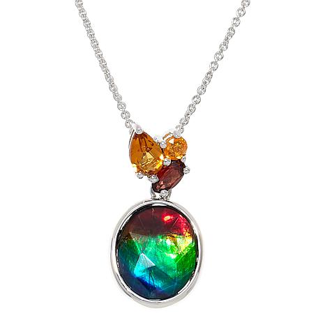 $500 CANADIAN AMMOLITE 12x10 Oval Pendant NECKLACE New 864272 $500 CANADIAN AMMOLITE 12x10 Oval Pendant NECKLACE
