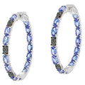 $165 COLLEEN LOPEZ IN-OUT DIAMOND & GEMSTONE HOOPS New 860921 STOCK PHOTO SHOWS SAME EARRINGS WITH DIFFERENT COLOR STONES. $165 COLLEEN LOPEZ IN-OUT DIAMOND & GEMSTONE HOOPS1.5" STERLING SILVER