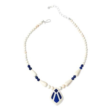 $145 Jay King Sterling Tibetan Tapioca Calcite and New 870346 $145 Jay King Sterling Tibetan Tapioca Calcite and Lapis Necklace