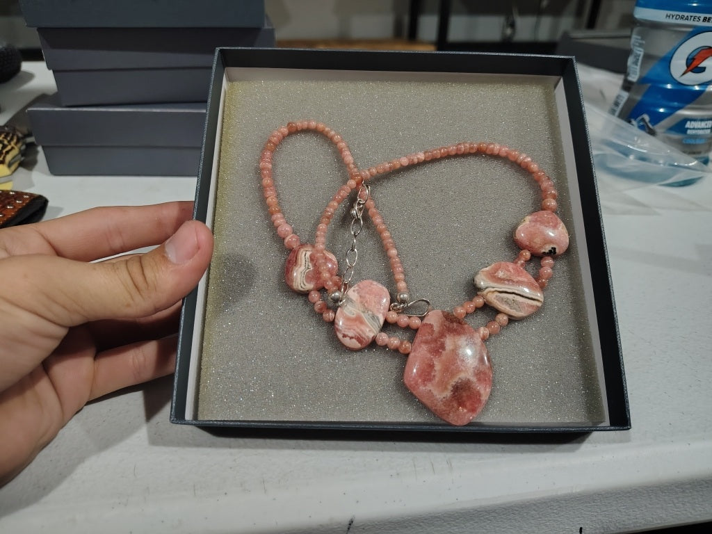 $175 JAY King Rhodochrosite Necklace STERLING SILV New 861792 $175 JAY King Rhodochrosite Necklace STERLING SILVER