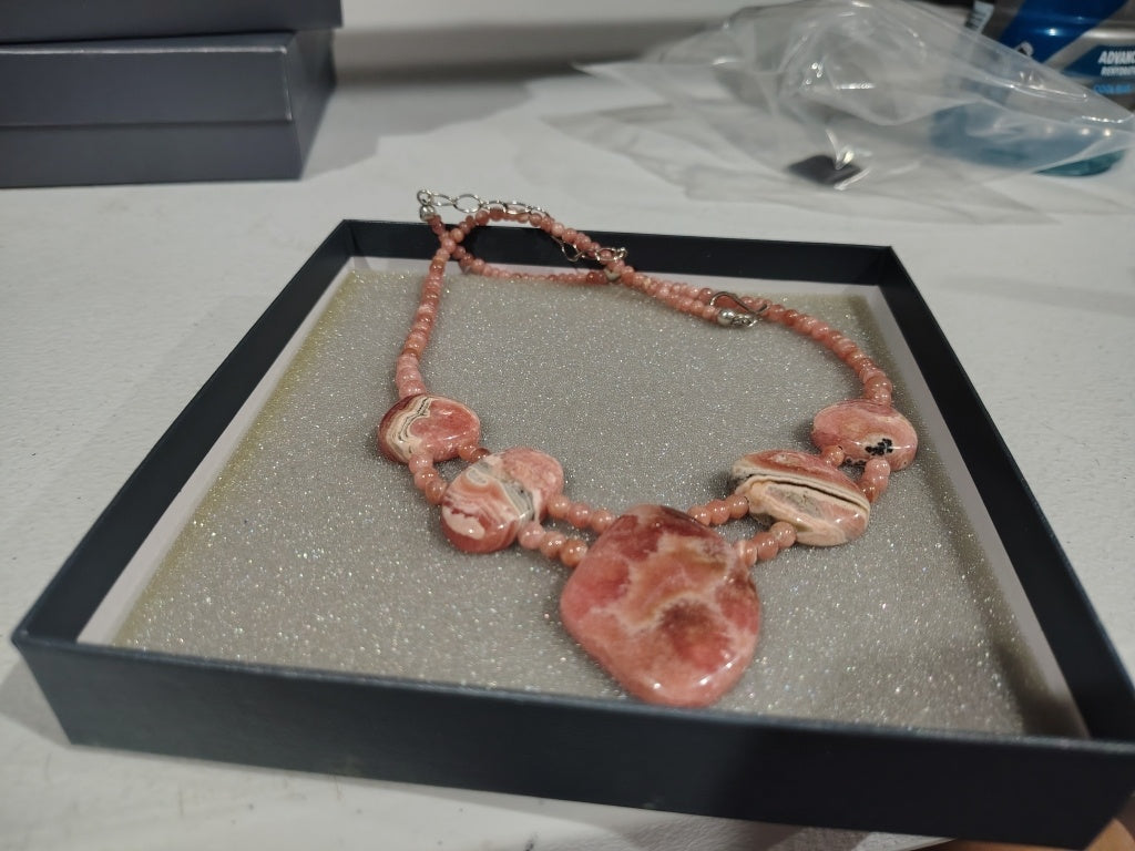 $175 JAY King Rhodochrosite Necklace STERLING SILV New 861792 $175 JAY King Rhodochrosite Necklace STERLING SILVER