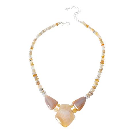 $115 JAY King Striped Agate Necklace STERLING SILV New 861855 $115 JAY King Striped Agate Necklace STERLING SILVER