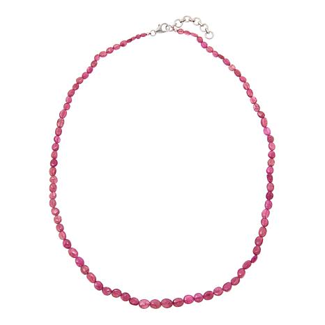 $140 COLLEEN LOPEZ Gems Pink Bead Necklace 18" + 2 New 865865 $140 COLLEEN LOPEZ Gems Pink Bead Necklace 18" + 2 STERLING SILVER