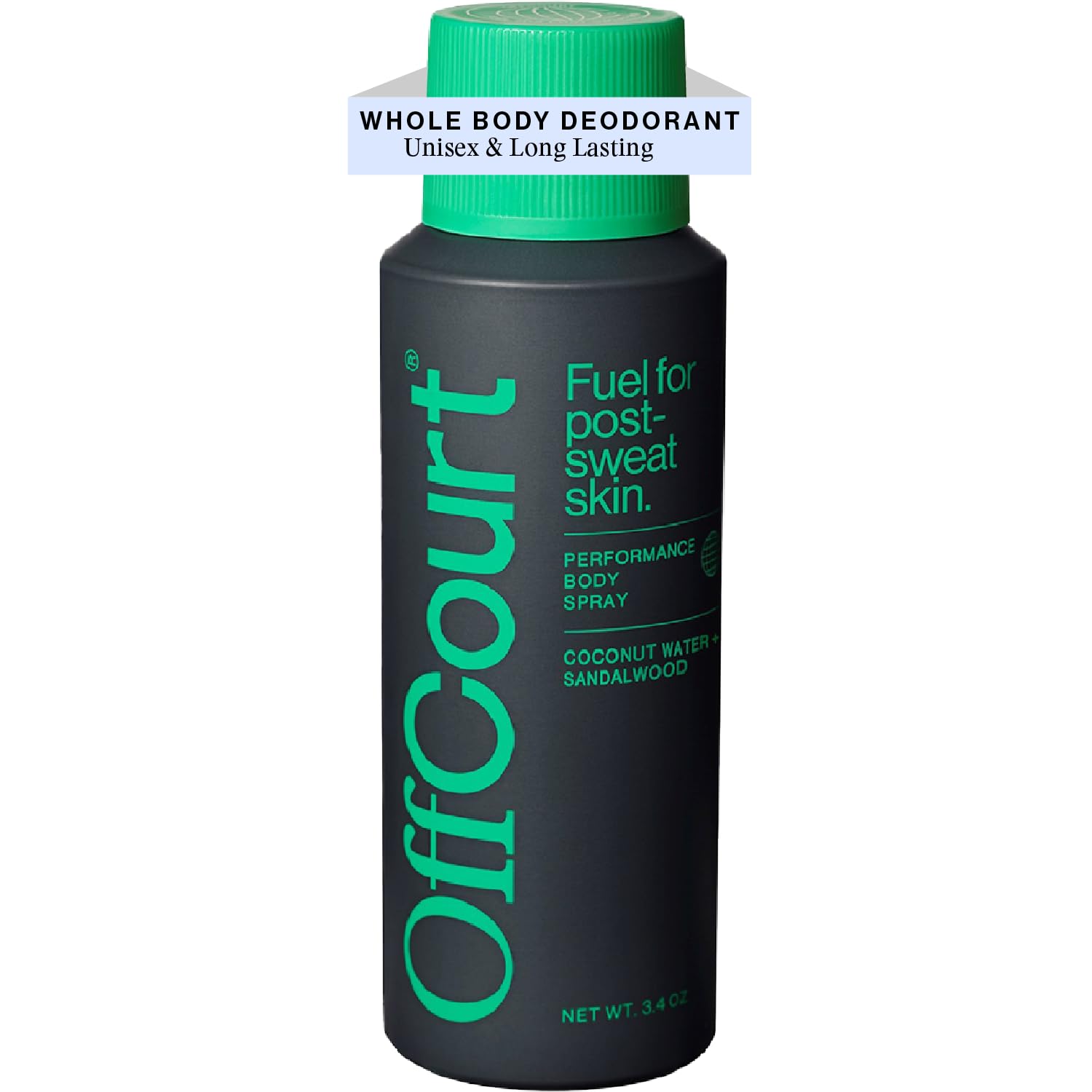 $18 OffCourt - Natural Deodorant Body Spray for Men and Women - Aluminum Free - Whole Body Deodorant for Women and Men - Bold, Long-Lasting Coconut Water and Sandalwood Scent, 3.4 Ounce (Pack of 1)