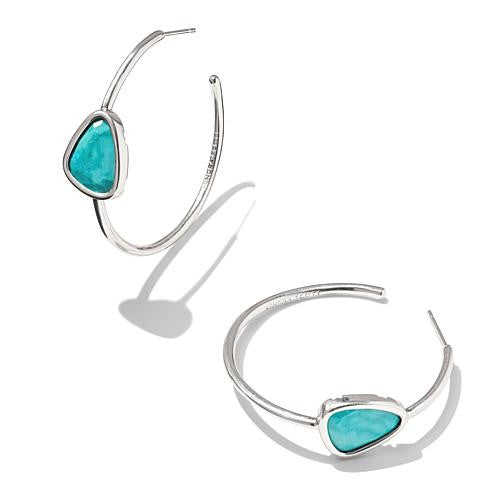 $63 Kendra Scott Margot Gemstone Hoop Earrings - B 864650 New Kendra Scott Margot Gemstone Hoop Earrings An everyday head-turner, Margot features a modern, single-stone hoop design that brings to mind shoreside pebbles. Give this versatile loop a whirl w