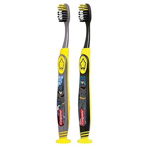 $9 Colgate Batman Toothbrush for Children with Suction Cup Kids 5+ Years Extra Soft 3 pack