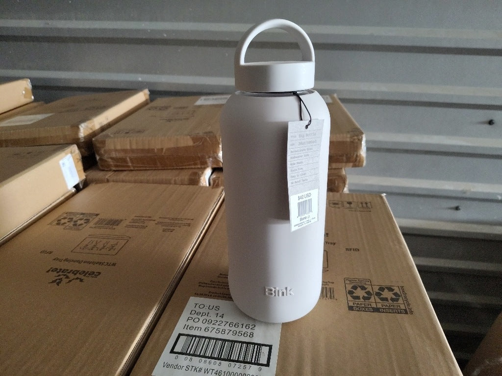 New $42 Bink big bottle 36oz wide mouthcarry cap bone  color