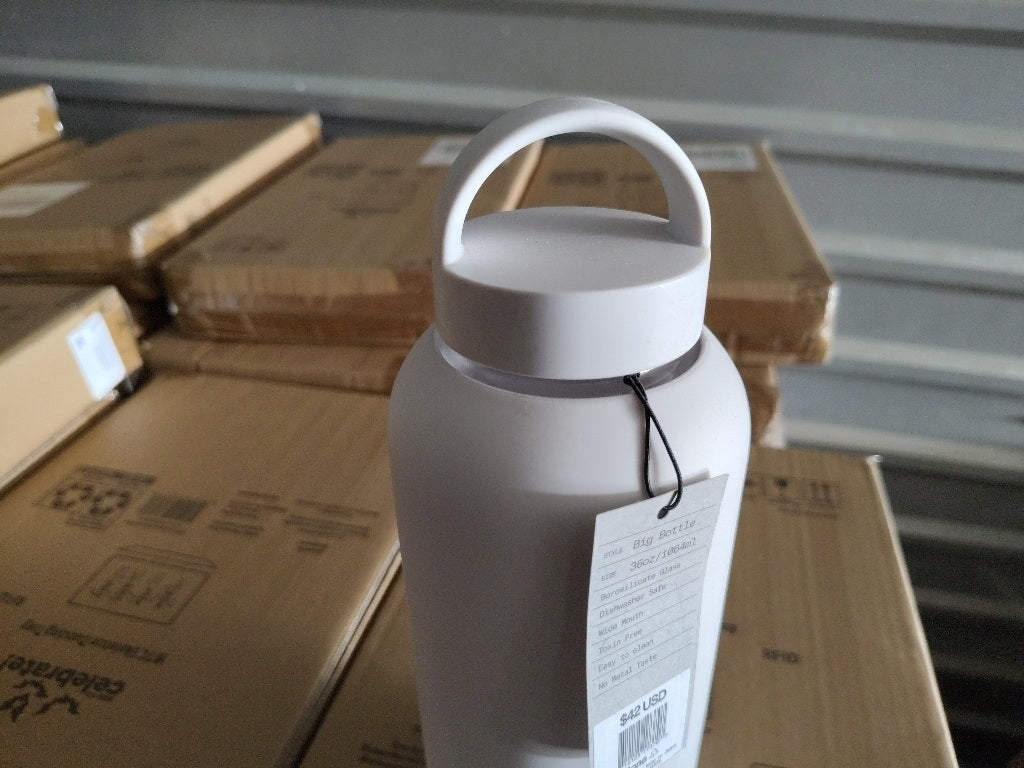 New $42 Bink big bottle 36oz wide mouthcarry cap bone  color